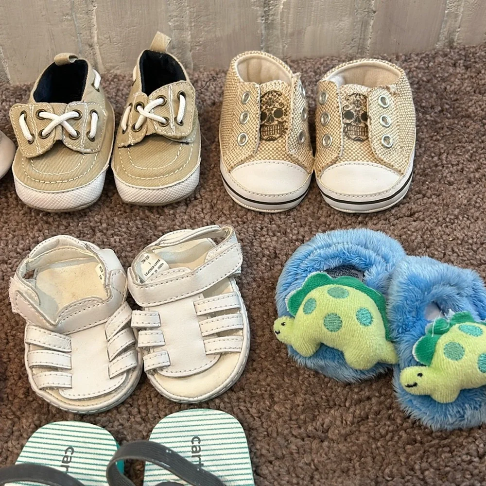 Baby boy size 1 0-12m first shoes sneakers sandals booties bundle!